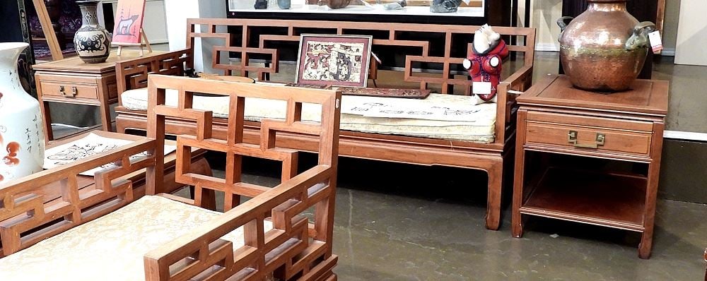 Pair of George Zee & Co. Hong Kong Teak Lamp Tables. (1 of 5)