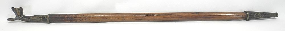 Wood Opium Pipe with Metal Bowl & Mouthpiece, 35 1/2"L, Acquired in China. (1 of 3)
