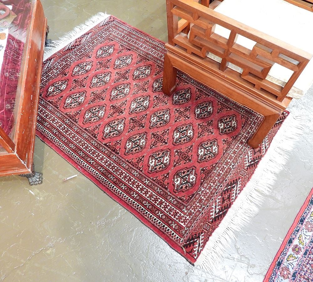 Bokhara Wool Carpet Approximately 3'4" x 5'2". (1 of 3)