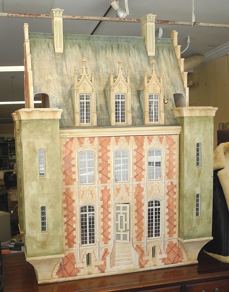 Chateau Style Doll House (55 1/2 x 40 x 24 1/2") & Furnishings. (1 of 4)