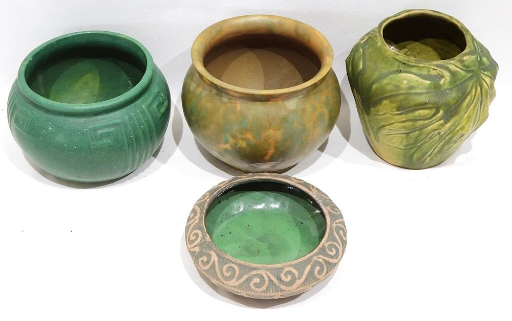 Four American Art Pottery Pots including Peters & Rhead, 2 1/8 - 5 7/8"h. (1 of 3)