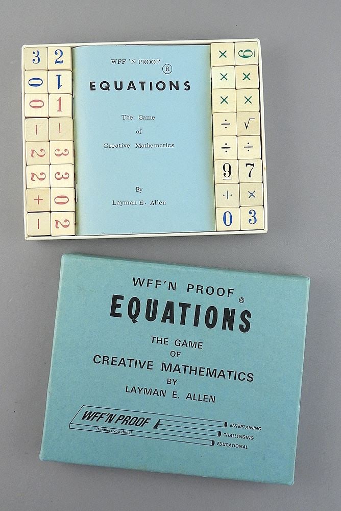 1963 WFF'N Proof Equations Creative Mathematics Game, L.E. Allen. (1 of 2)