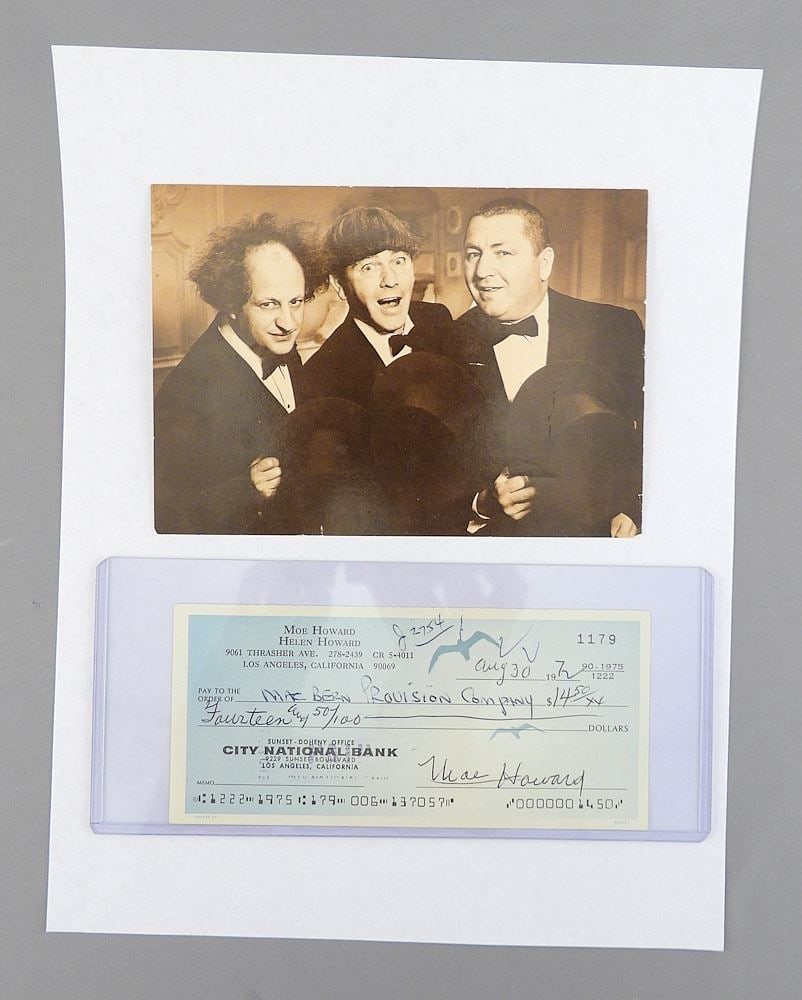 Autographed Cheque: Mo Howard August 30th 1972. (1 of 2)