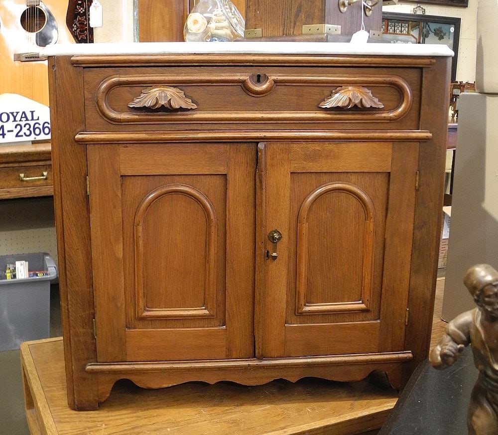 Late 19th C. Marble Top Washstand, 27 5/8"h. (1 of 2)