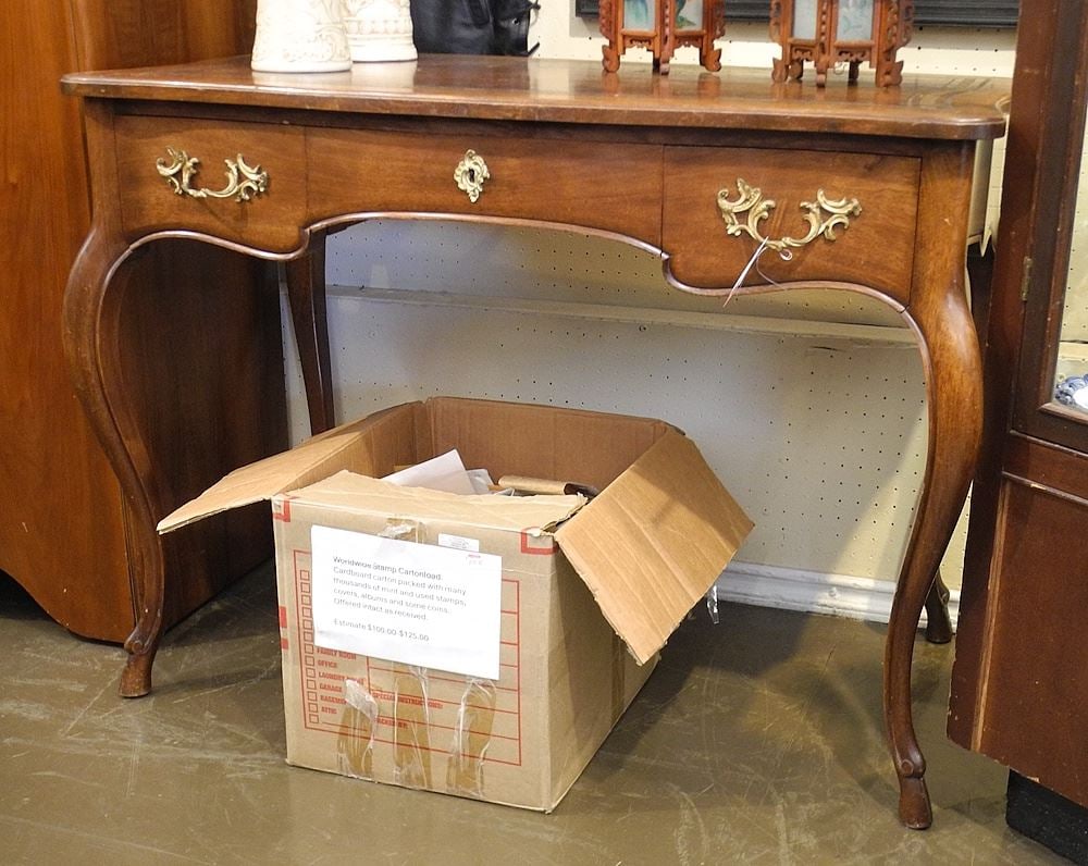 Louis XV Style Mahogany Writing Table, 40 1/2"L. (1 of 2)