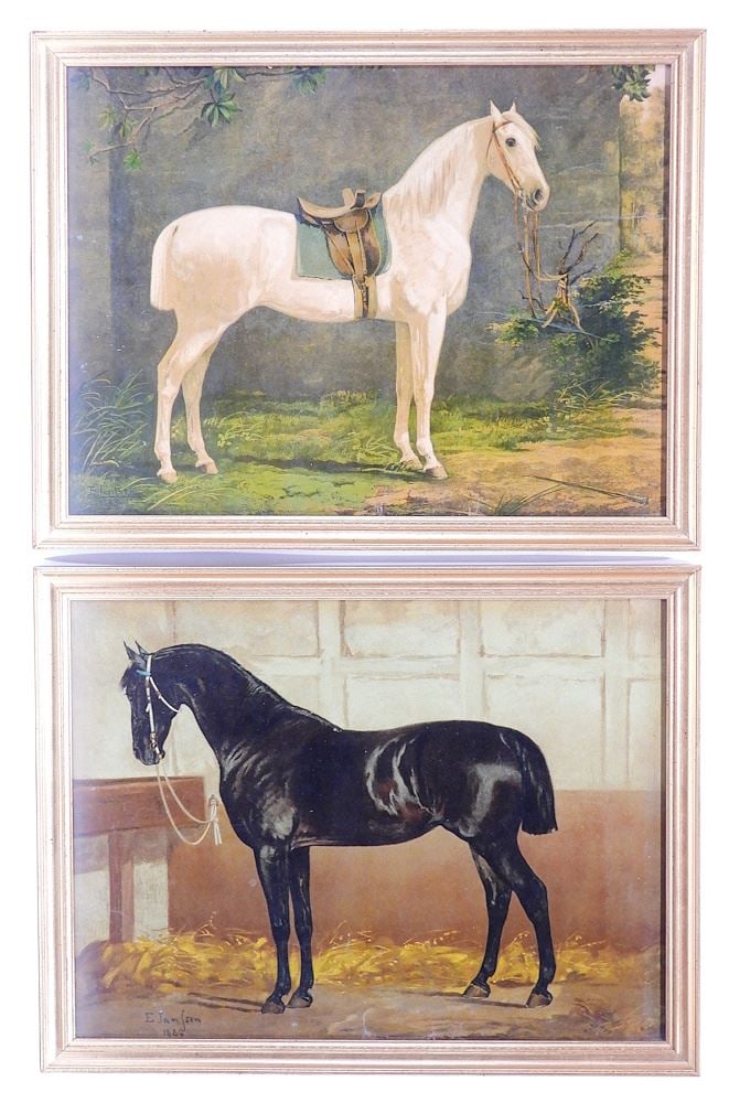 Pair of Lithographs After E. Jamison 1884, 14 1/4 x 19 1/4", "Equestrian Subjects". (1 of 3)