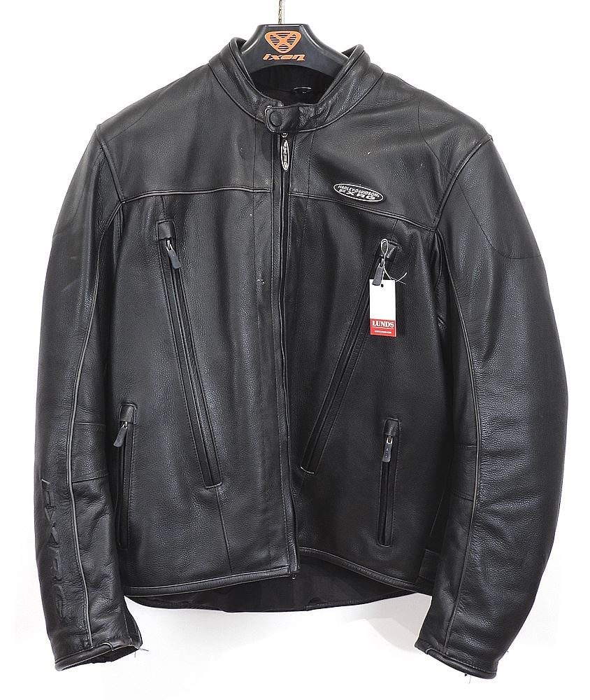 Gents Harley Davidson Embossed FXRC Black Leather Jacket, Size L. (1 of 5)