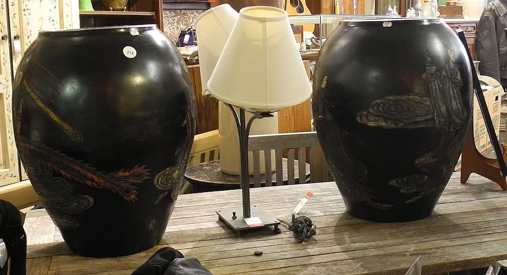 Pair of Decorative Chinoiserie Vases, 20 3/4"h. (1 of 1)