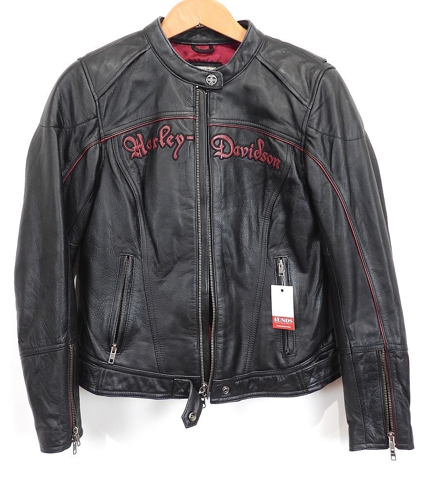 Ladies Harley Davidson Black Leather Jacket, Small. (1 of 3)