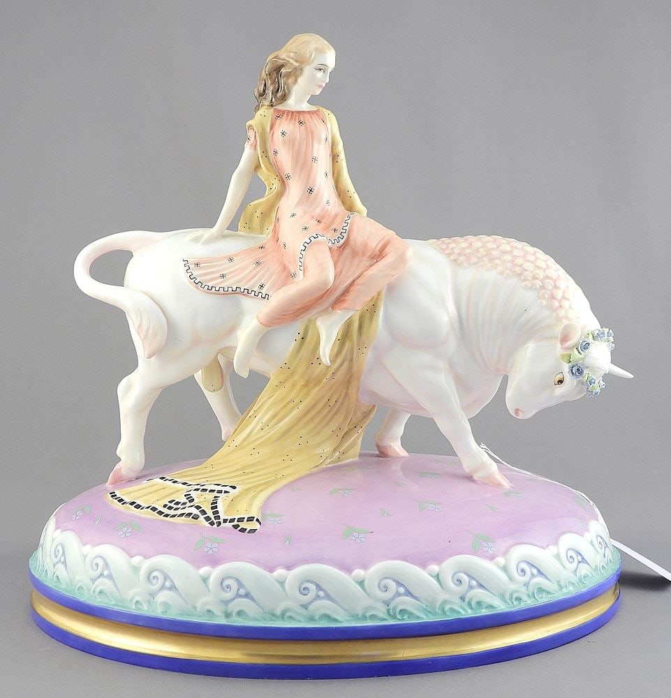 Royal Doulton Myths & Maidens "Europa & The Bull", 10 1/2"h.: Royal Doulton Myths & Maidens "Europa & The Bull", 10 1/2"h.