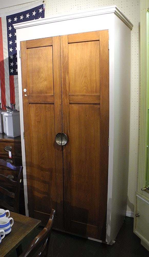 Painted Cupboard w/Chinese Teak Doors, 78"h. (1 of 1)