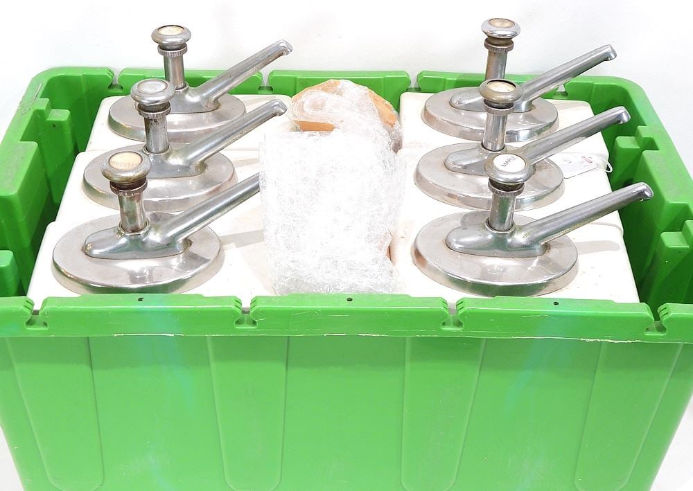 Collection of Six Ceramic Soda Fountain Dispensers, 13 3/4"h. (1 of 4)