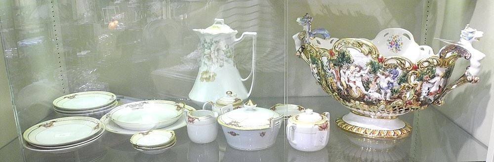 Capo di Monte Ceramic Baroque Centerpiece w/Nippon China Wares (vase cracked). (1 of 1)
