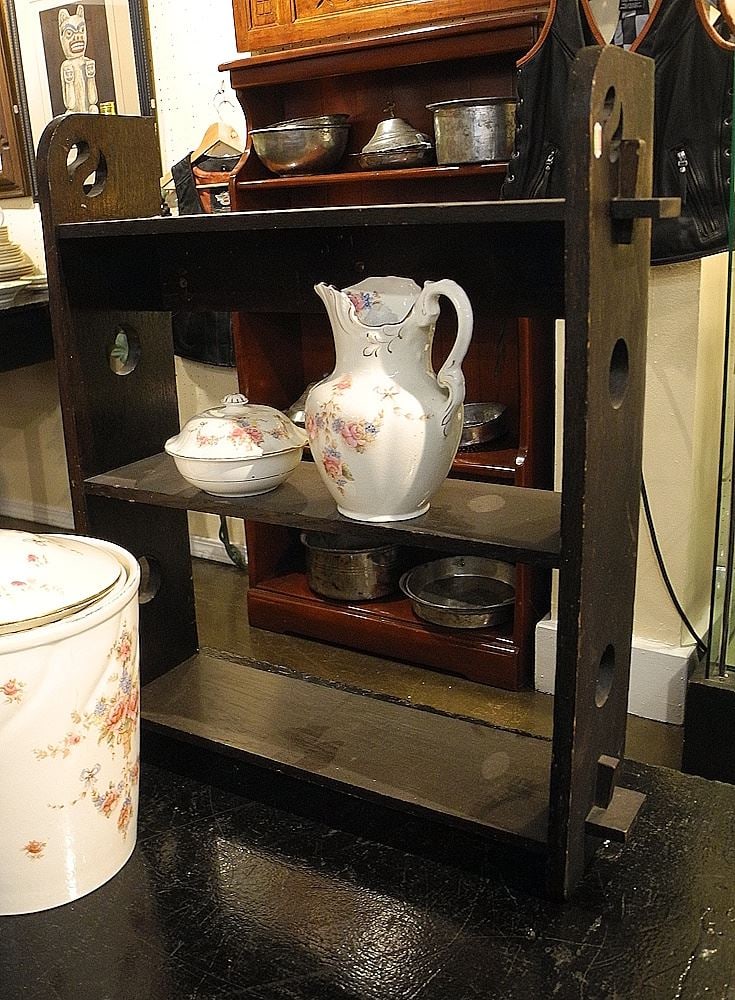 Small Arts & Crafts Oak Shelf, 25 3/8" High. (1 of 1)