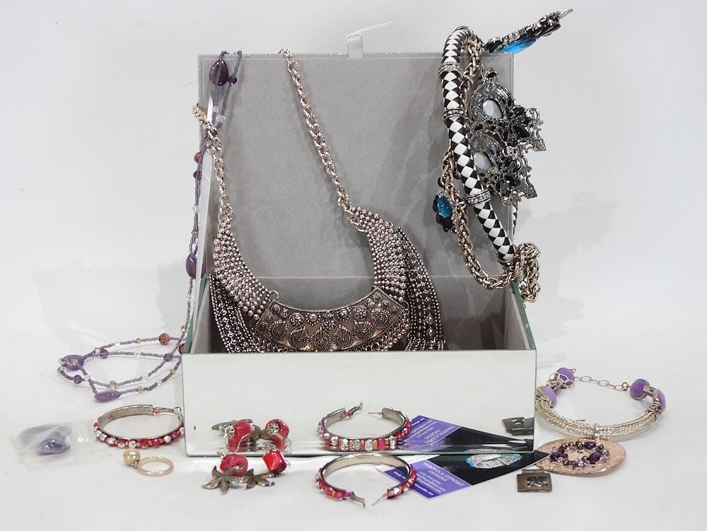 Mirrored Box of Costume Jewelry. (1 of 3)