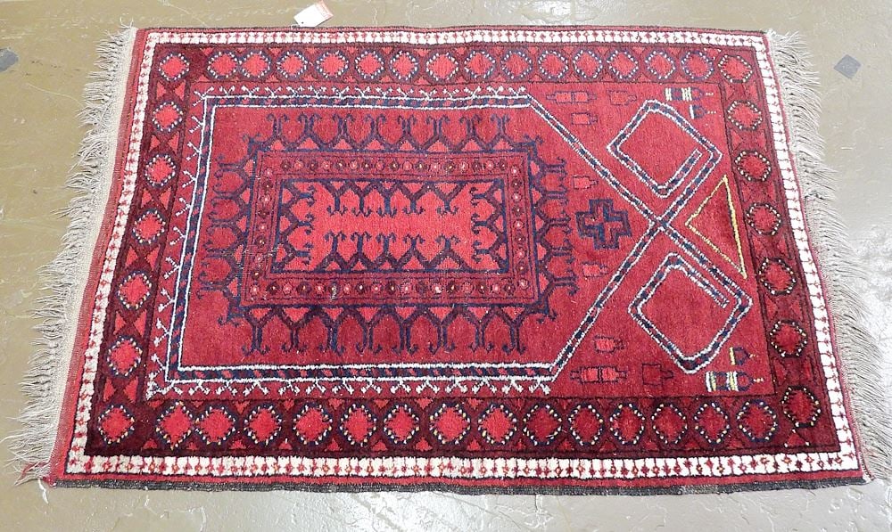 Hand Knotted Persian Mat, Approx. 36 x 52". (1 of 2)
