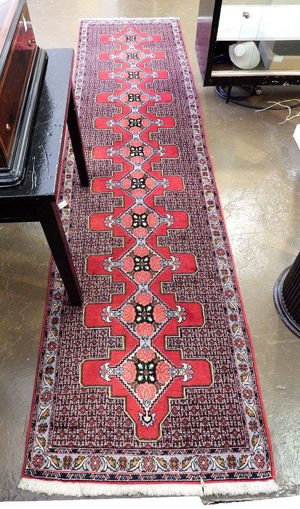 Senneh Persian Runner Approximately 3'2" x 12'10".: Senneh Persian Runner Approximately 3'2" x 12'10".