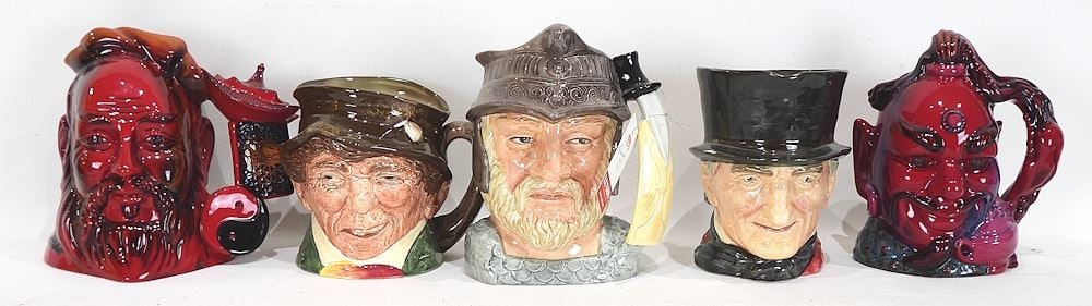 Five Royal Doulton Character Jugs Including 2 Flambe. (1 of 5)