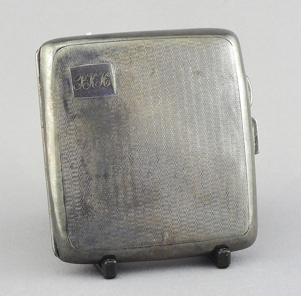 Hallmarked Silver Cigarette Case, 3 1/8"w, 78g. (1 of 4)