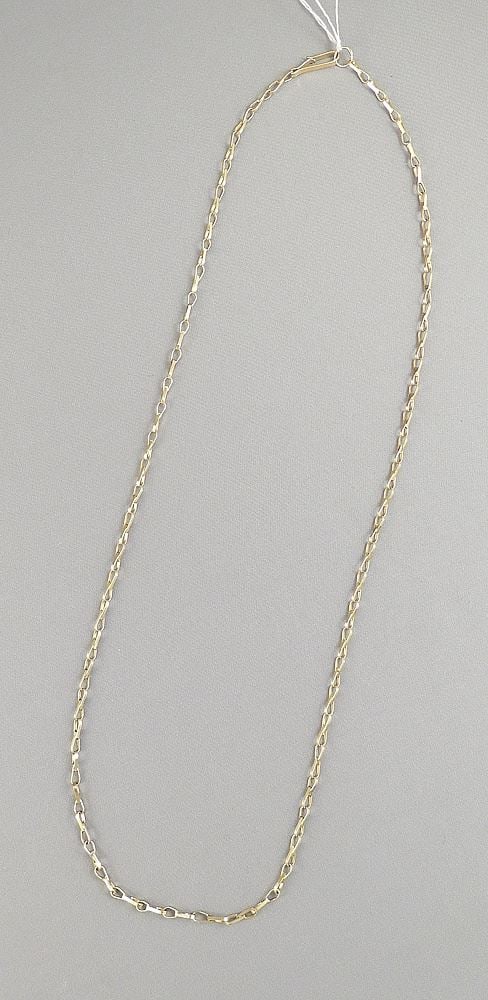 14K Georgian Barley Corn Link Necklace, 23 1/4"L, 6.4g.: 14K Georgian Barley Corn Link Necklace, 23 1/4"L, 6.4g.