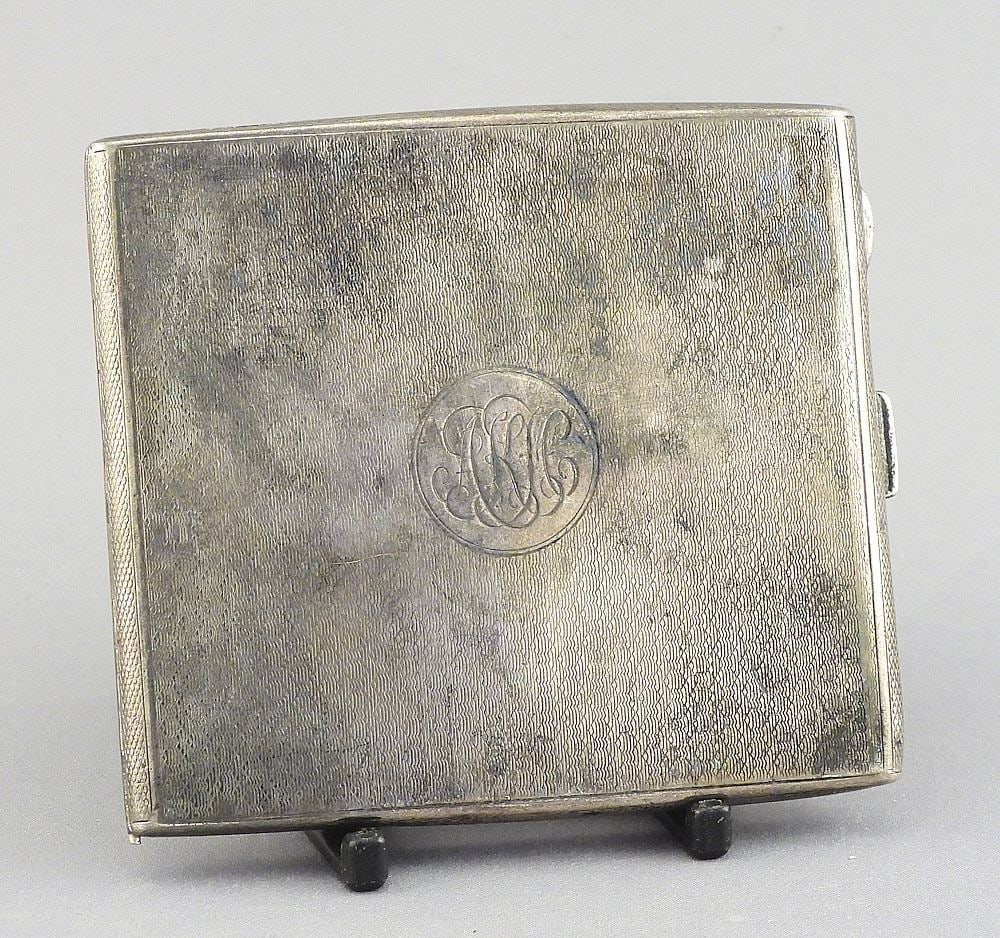 Hallmarked Silver Cigarette Case, 1925, 3 3/4"L, 112g. (1 of 5)