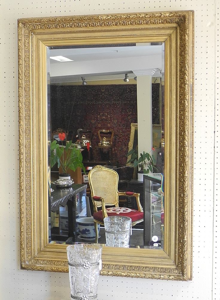 Victorian Gilt Framed Mirror, 40 x 23 1/2" Mirror. (1 of 3)