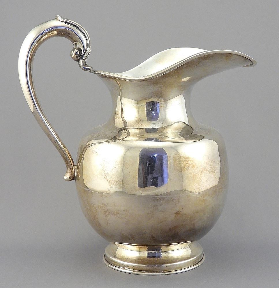 Mexican Sterling (marked) Silver Water Jug, 8 7/8"h, 800g. (1 of 4)