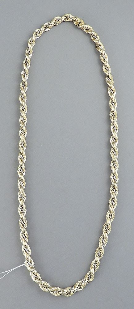 18K 26" Rope Intertwined Box Chain, 67 grams.: 18K 26" Rope Intertwined Box Chain, 67 grams.