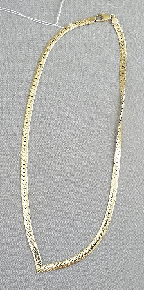 18K Gold Flat Weave Necklace, 22.27 grams. (1 of 4)