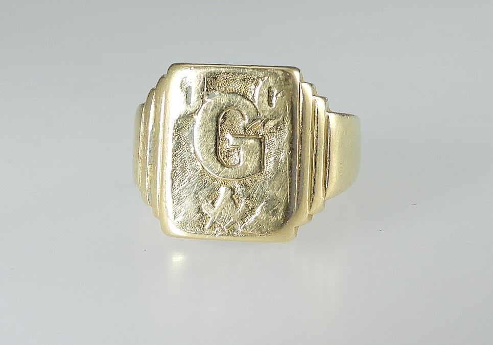14K Gold Masonic Ring, Size 11 1/2, 14.4g. (1 of 8)
