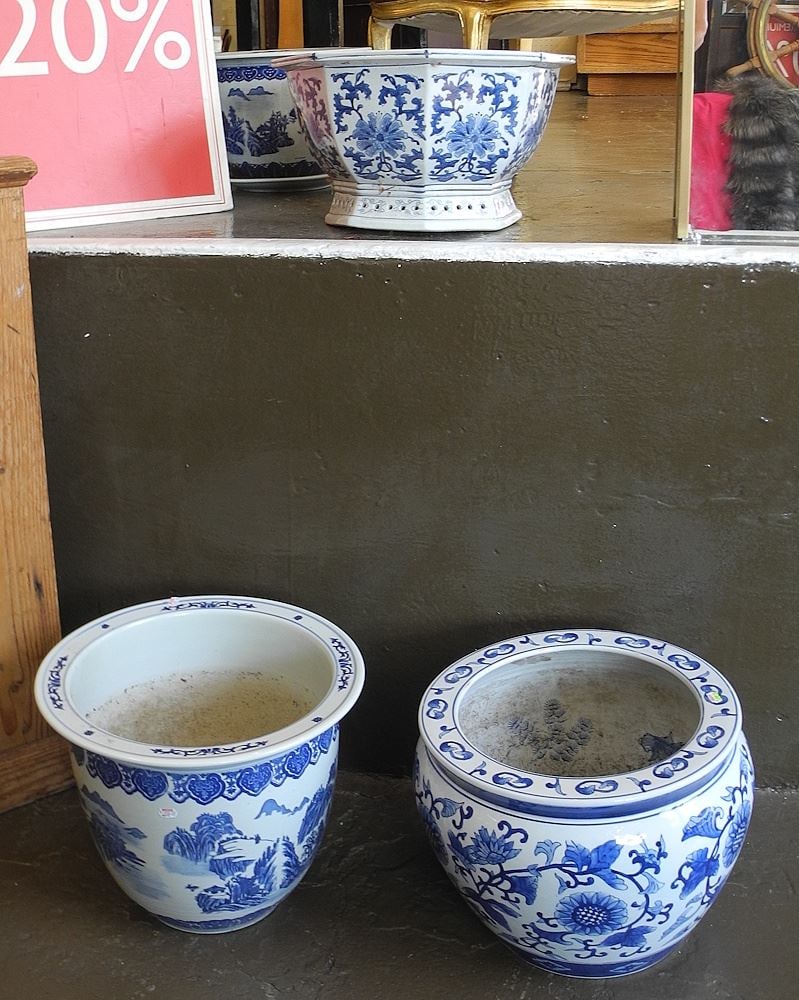 Collection of Four Chinese Blue & White Porcelain Jardiniers. (1 of 1)