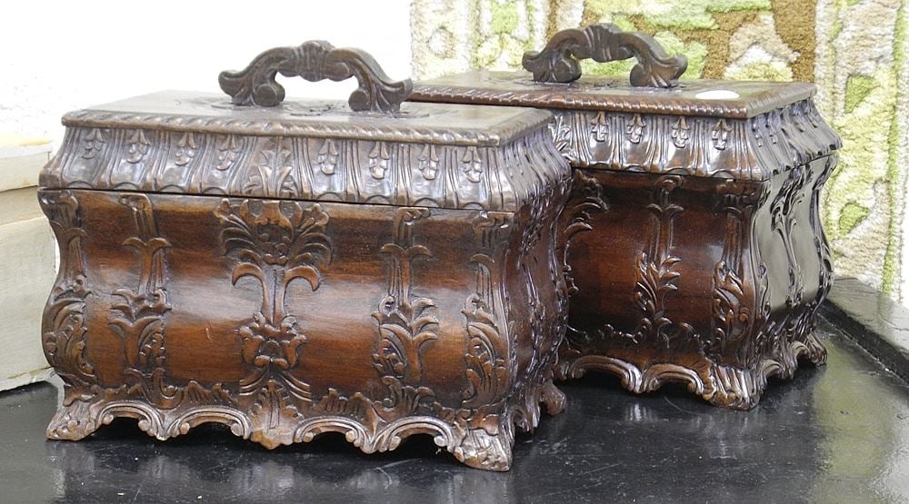 Two Southeast Asian Mahogany Jewelry Boxes, 9 x 12 x 7" (1 of 1)