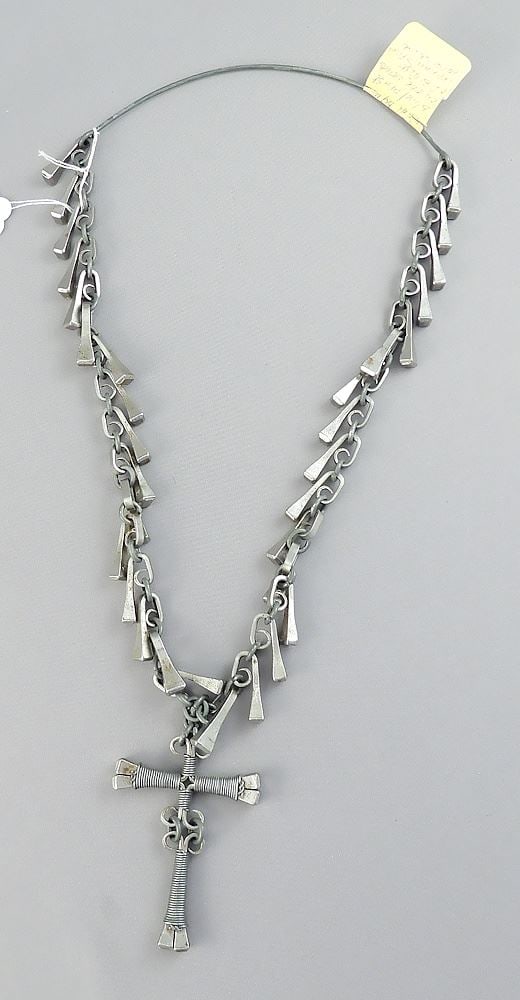 Belfast "Blind Priest" Horseshoe Nail "Cross" Necklace, 12"h. (1 of 3)