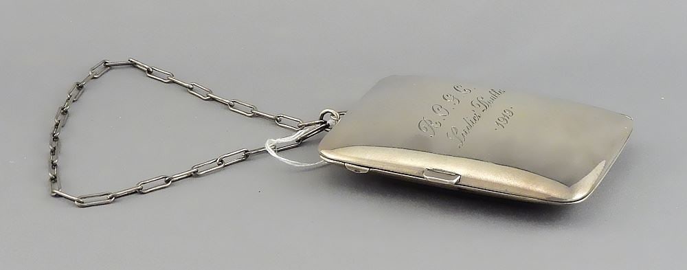 Sterling Silver (marked 925) "R.O.G.C. Ladies Doubles 1919" Compact, 2 7/8"h, 83g. (1 of 5)