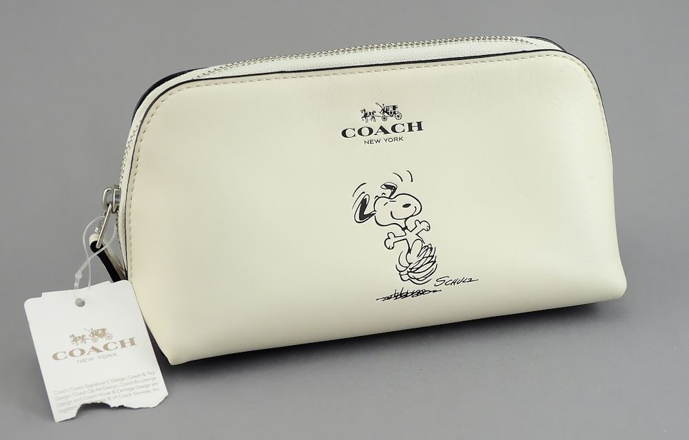 Coach x Peanuts Cosmetic Case w/ Partial Tag & Papers, 7"L. (1 of 2)