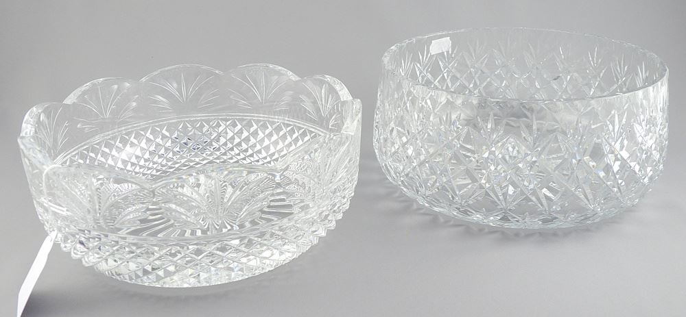 Two Fine Crystal Bowls: Stuart (3 1/4 x 7 7/8" diam.) & Edinburgh, 3 5/8 x 8" Diameter. (1 of 5)