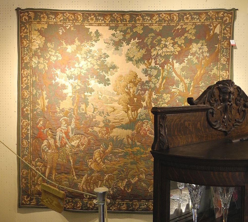 Embossed Tapestry Panel "Renaissance Horsemen", Approx. 6'3" x 6'10".: Embossed Tapestry Panel "Renaissance Horsemen", Approx. 6'3" x 6'10".
