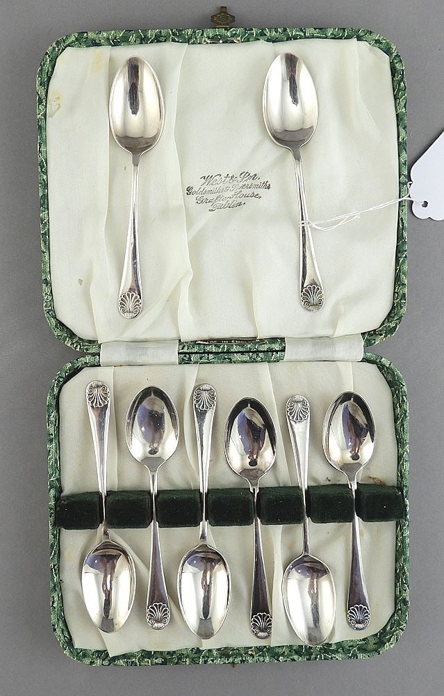Eight Hallmarked Sterling Silver Coffee Spoons, 72g. (1 of 4)