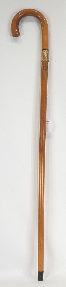 Walking Stick With 18ct (Hallmarked) Band, 36". (1 of 3)