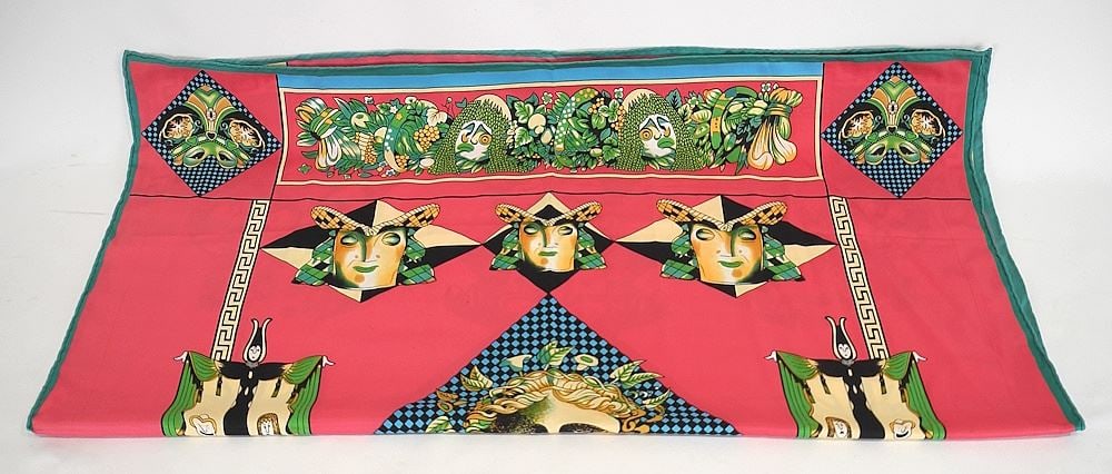 Atelier Versace 1992 Silk Scarf, 32 1/2 x 32 1/2".: Atelier Versace 1992 Silk Scarf, 32 1/2 x 32 1/2".