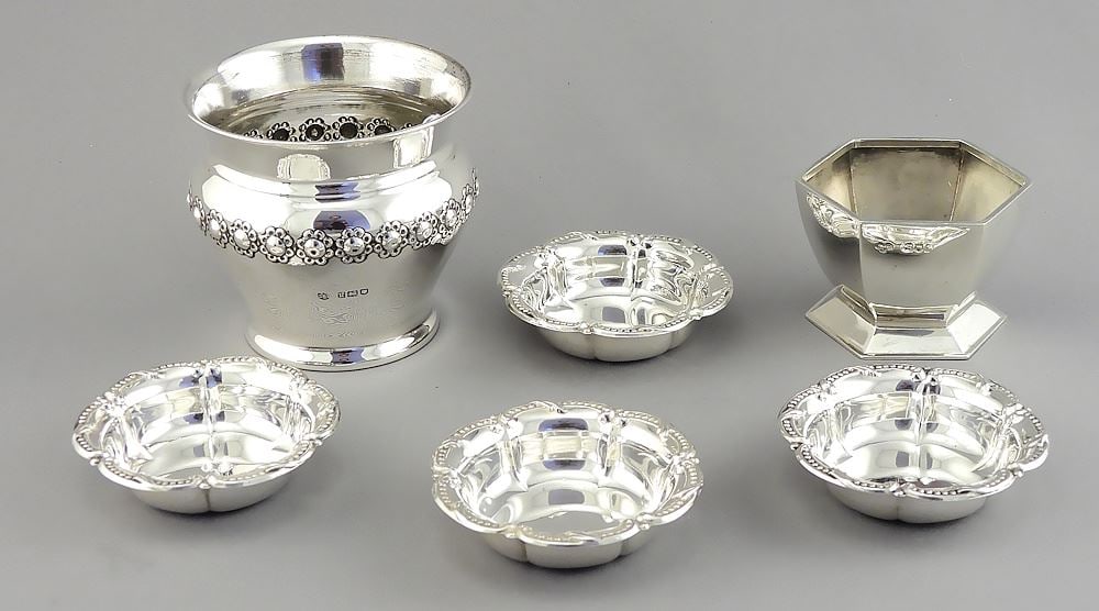 Six Hallmarked & Sterling Dishes, 1/2 - 2 3/4"h, 118g. (1 of 6)