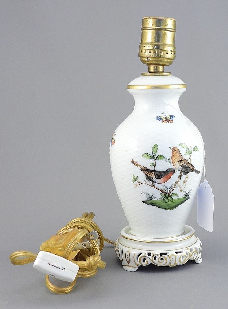 Herend Hungary Porcelain Table Lamp, 9"h. (1 of 3)