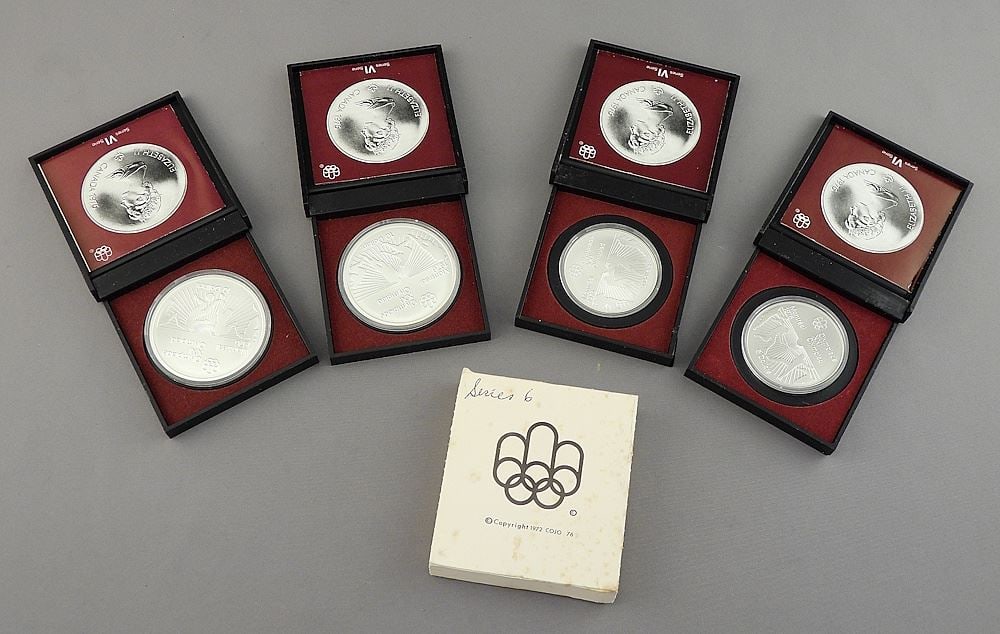 1977 Olympics Series 6 Silver Proof Set.: 1977 Olympics Series 6 Silver Proof Set.