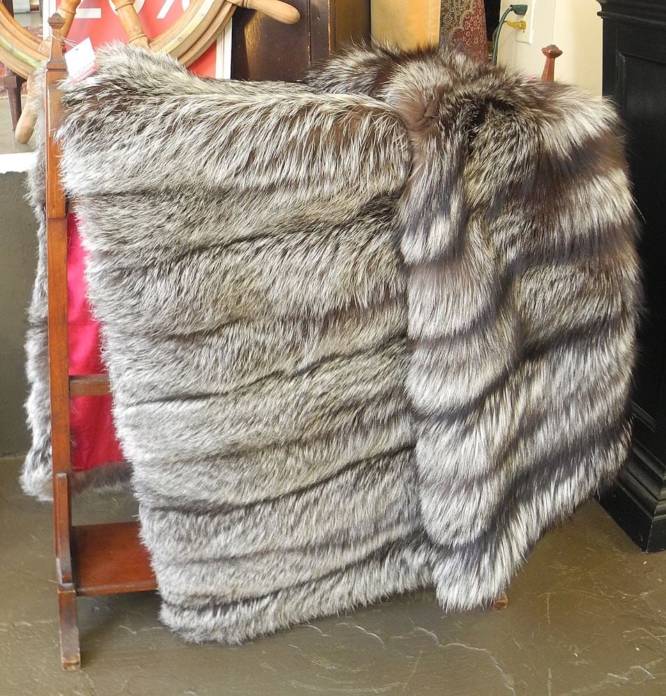 Silver Fox Fur Throw, 48 x 65". (1 of 1)