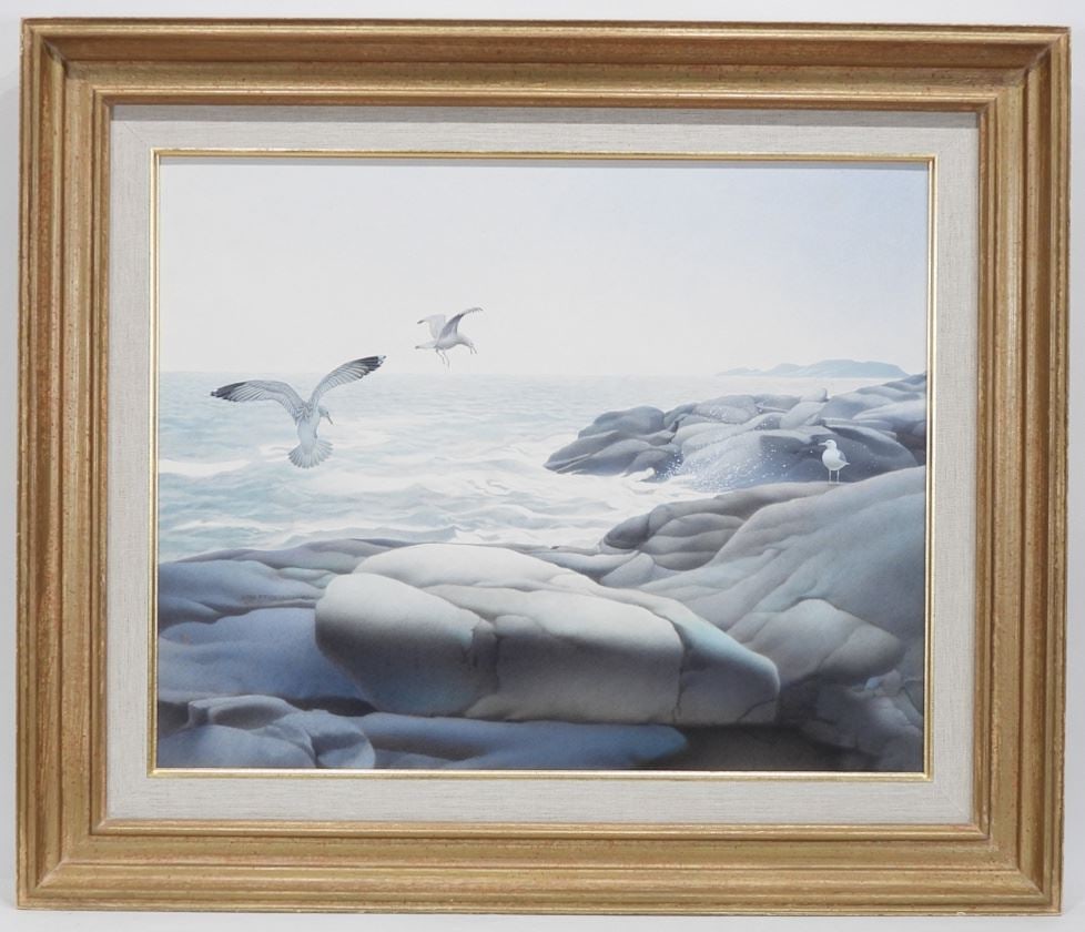 Acrylic on Canvas signed Lloyd Fitzgerald 1982, 16 x 20" "Wind & Surf". (1 of 10)