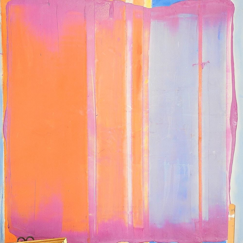 Acrylic on Canvas signed Scott Plear 1990, 58 x 58", "Tangerine Fandango" - 2