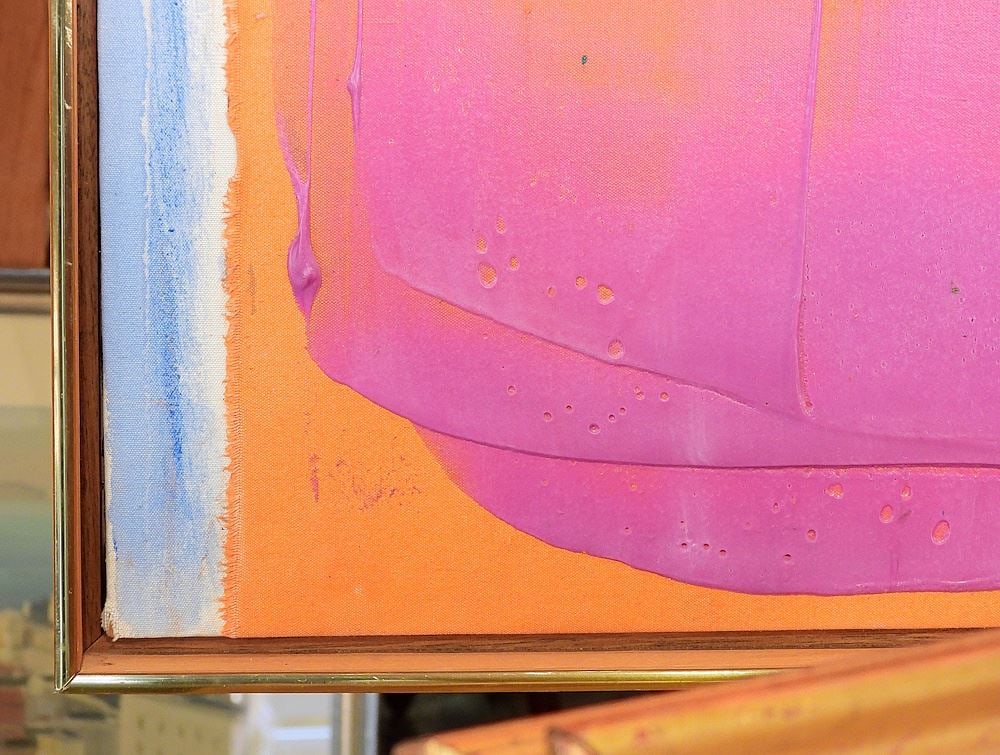 Acrylic on Canvas signed Scott Plear 1990, 58 x 58", "Tangerine Fandango" - 4