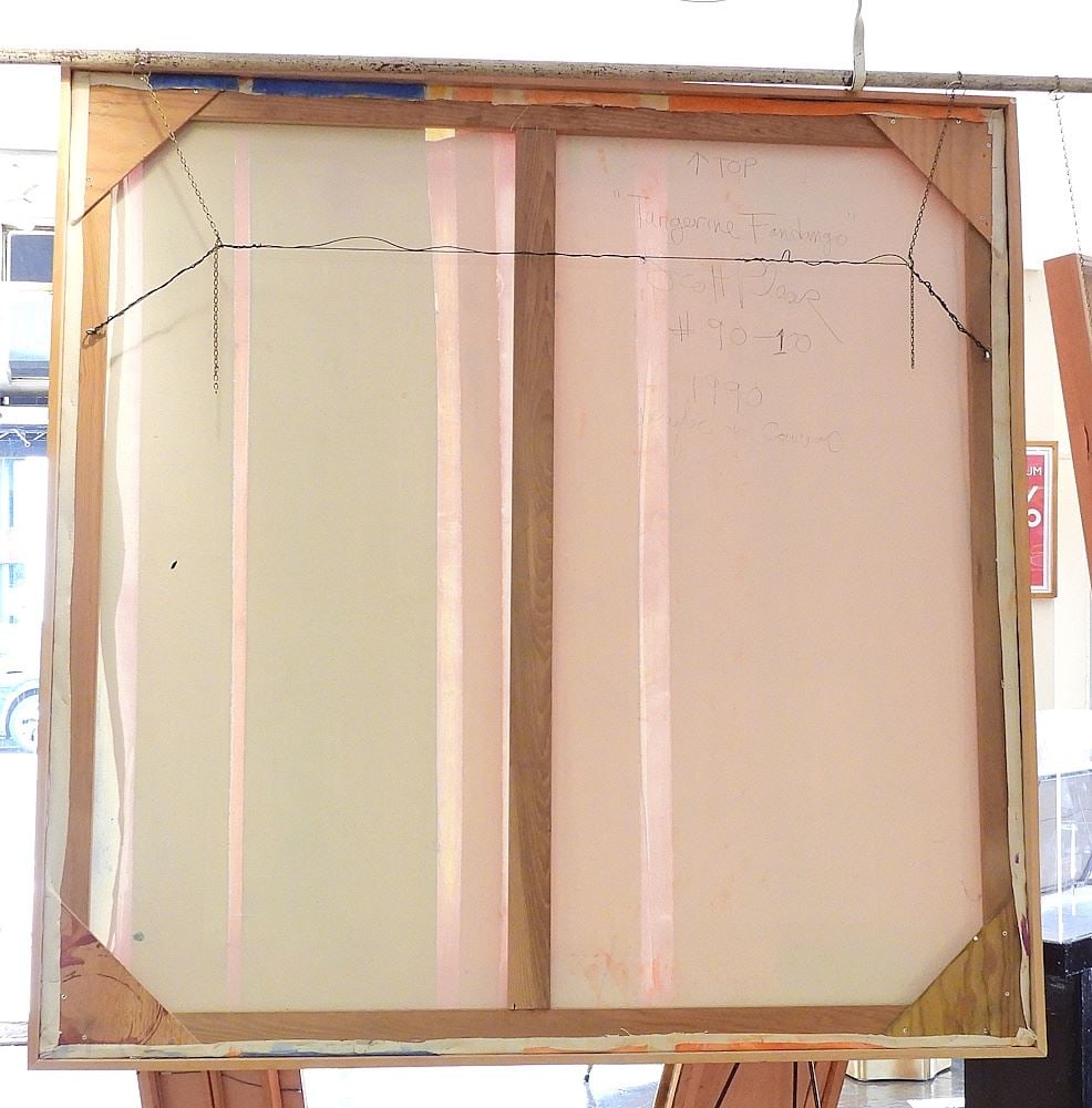 Acrylic on Canvas signed Scott Plear 1990, 58 x 58", "Tangerine Fandango" - 5
