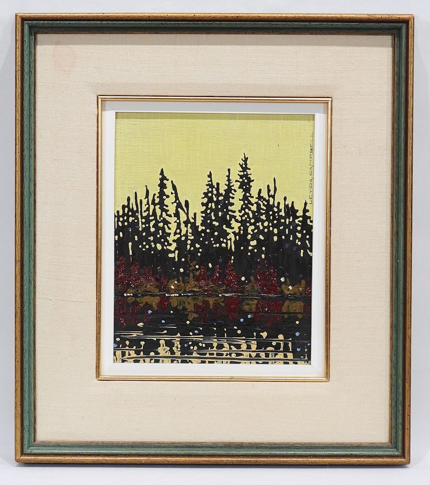 Oil on Board signed Leyda Campbell, 10 x 8", "Reflection".: Oil on Board signed Leyda Campbell, 10 x 8", "Reflection".