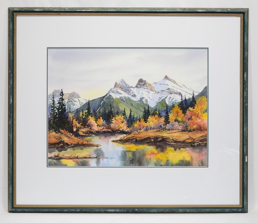 Watercolour signed Donna Jo Massie ' 98, 17 1/2 x 23 3/4", "The Three Sisters". (1 of 6)